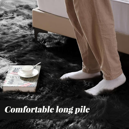 ORINOVA Black Washable Fluffy Area Rugs - Image 3