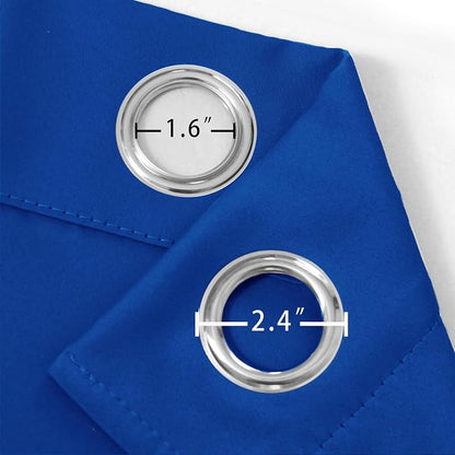 Blackout Curtains 52 x 120 Inch Long Royal Blue Curtains Set of 2 Panels Room - Image 5