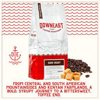 Downeast Coffee Roasters Whole Bean Coffee - Dark Roast, 100% Arabica Coffee - Bold, Syrupy, Bittersweet Toffee Notes - Kenya, Central and South American Highlands, (2 lb Bag)