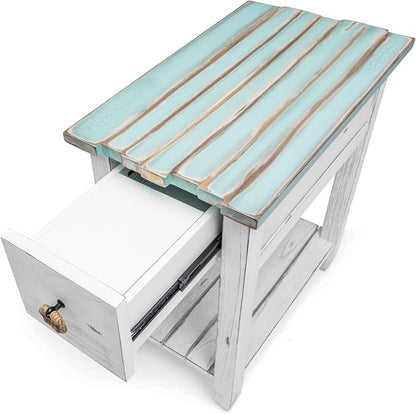 Sea Winds Trading Picket Fence Chairside Table Kiln-Dried Solid Wood Distressed - Image 6