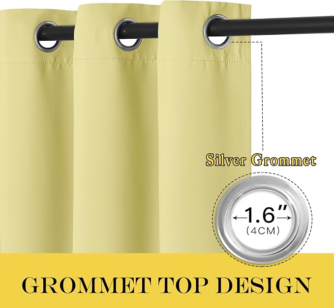 NICETOWN Paler Yellow Blackout Curtains - Image 5