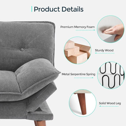 LINSY HOME Futon Sofa Bed, 3 in 1 Convertible Comfy Loveseat Sleeper Sofa Bed - Image 5