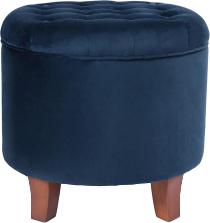 HomePop by Kinfine Fabric Upholstered Round Storage Ottoman - Image 4