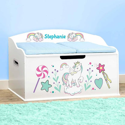 DIBSIES Personalized Creative Wonders Toy Box, Unicorns & Rainbows, 30 x 19.25 - Image 2