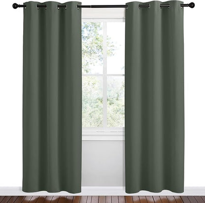 NICETOWN Blackout Curtain Panels, Dark Mallard, 1 Pair, 42 by 78-Inch, Home - Image 2