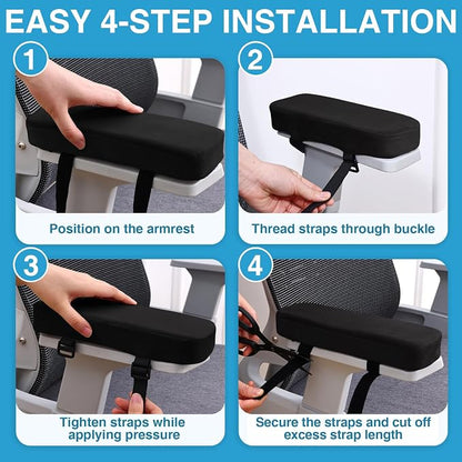 Smiry Ergonomic Office Chair Armrest Pads, Memory Foam Arm Rest Covers - Image 6