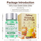 Green Edible Glitter - 15g Food Grade Luster Dust Powder, Cake Decorating Sprinkle Glimmery Dust for Drinks, Wine, Fondant, Chocolate, Candy, Cookie, Vegan