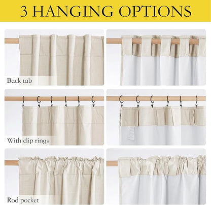 NICETOWN 100% Blackout Linen Curtains - Image 6