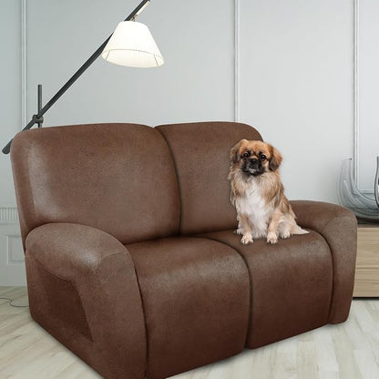 ANARACHON Loveseat Recliner Cover Leather Look Recliner Loveseat Covers - Image 2