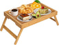 Artmeer Bed Tray Table with Folding Legs, Bamboo Breakfast in Bed by Artmeer