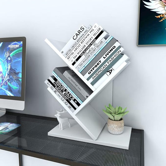 Godferyxin Tree Bookshelf, 3-Tier Small Bookcase by Godferyxin