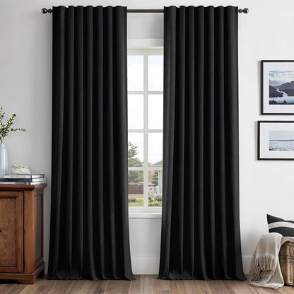 MIULEE 100% Blackout Linen Curtains by MIULEE