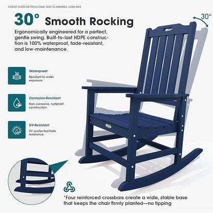 THOEOE Oversized Rocking Chair Set of 2, Outdoor Rocking Chair - Image 3
