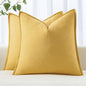 MIULEE Decorative Linen Pillow Covers 20x20 Inch Yellow | Boho Farmhouse​ by MIULEE