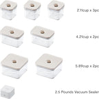 Premium Airtight Food Storage Container. Special Edition Mercury Color 8P/Set. 7pcs Container and Vacuum Sealer. Patented Double Silicone Lining, 100% Leak Proof, BPA-FREE