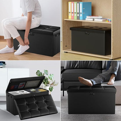 ENGPOW Storage Ottoman Bench, Fireproof Folding Bench - Image 5