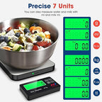 Mik-Nana Food Scale, 22lb Digital Kitchen Scale with 7 Units Wireless LCD Display & Tare Function, Stainless Steel Weight Grams and Ounces for Baking, Cooking and Meal Prep (Batteries Included)