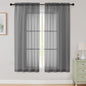 Sheer Grey Curtains for Bedroom Living Room 63 Inch Length 2 Panels, Airy Soft by WelvetBLK