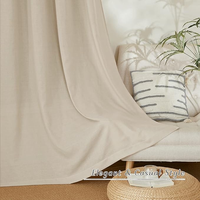 NICETOWN Linen Angora Window Curtains 84 inches Long, Grommet Thick Linen Blend - Image 3