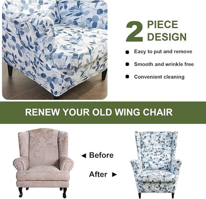 HAOYONG Wing Chair Slipcovers Printed Wingback Chair Covers 2 Pieces Wingback - Image 7