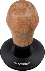 Normcore 58.5mm Coffee Tamper V4 - Coffee Tamper With Titanium PVD Coating Ripple Base -15lb / 25lb / 30lbs Replacement Springs, Spring Loaded Tamper With Genuine Oak Wood Handle