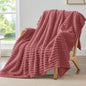 BEDELITE Ribbed Twin Blanket for Couch & Bed, Brick Dust, Warm Yet Lightweight by BEDELITE