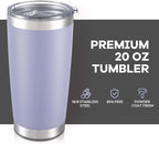 20 oz Tumbler with Lid Stainless Steel Insulated Tumblers Bulk Double Wall Vacuum Cups Powder Coated Travel Mug Keep Drinks Cold and Hot, Cosmic Lilac, 12 Pack