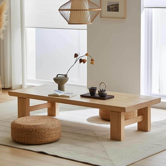 Japanese Solid Wood Coffee Table - Image 6