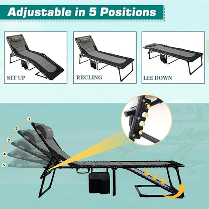 Outdoor Folding Lounge Chair Padded - Image 4