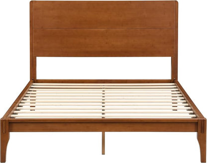 Merax Full Size Bamboo Platform Bed, Mid-Century Modern Bed Frame - Image 6