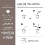 Creano Porcelain Coffee Dripper - White - Ceramic Cone Brewer - Pour Over Coffee Maker for Filter Bags Size 4 - Easy Manual Brew for pure taste - also for Camping, Hiking