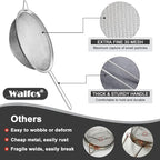 Walfos Fine Mesh Strainer Set of 3, Stainless Steel Wire Strainers for Kitchen, Multipurpose Metal Fine Sieve with Handle, Perfect for Food, Rice, Quinoa, 3", 5", 7"