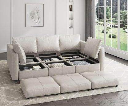 EASE MOOSE Armrest Module for Modular Sectional Sofa, Faux Leather Side - Image 6