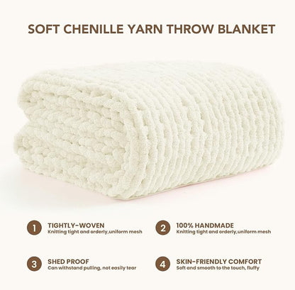 L'AGRATY Chunky Knit Throw Blanket - Image 3