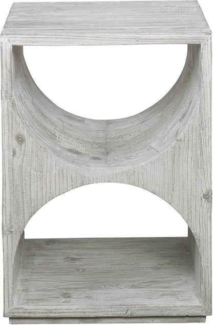MY SWANKY HOME Elegant Scandi Contemporary Accent Table Solid Wood Distressed - Image 4