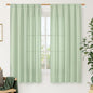 Light Green Linen Window Curtains 63 Inch Length by LAMIT