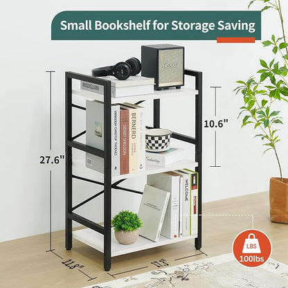 Yoobure Bookshelf Small Book Shelf, Solid Industrial 3 Tier Shelf Bookcase - Image 3