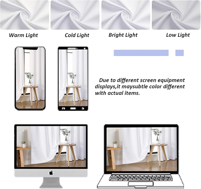 Simplebrand Ava Pure White Curtains 24 Inches Long 2 Panels, Light Filtering - Image 8