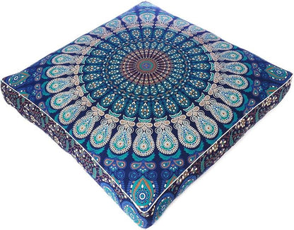 Mandala Floor Pillow Cover Meditation Cushion Seating Throw Hippie Round by EyesofIndia