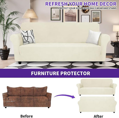 ZNSAYOTX Super Stretch Couch Cover, New Striped Sofa Covers Fitted Slipcovers - Image 2