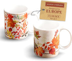 Maison d' Hermine Coffee Mug with Handles Fine Bone China Mugs Pack of Two Tea Cups for Hot Beverages Cappuccino Latte Home Restaurant Office Perfect for Gift (Amarante, 15 Ounce)