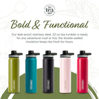 The Tea Spot Steepware Tea Tumbler and Thermos, 22oz, Tea Bottle with tea infuser for loose leaf tea or iced coffee, Sleek Double Wall Tumbler & Insulated Travel Bottle - Black