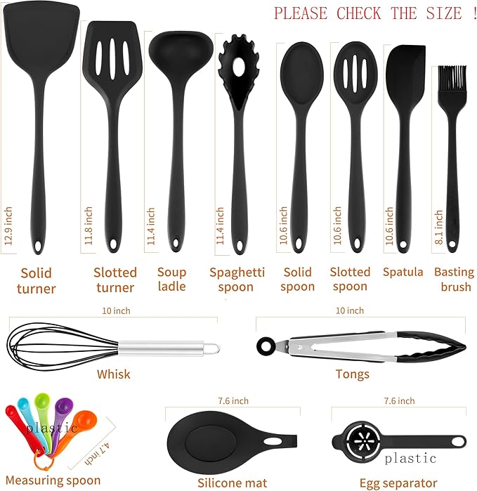 18 Pcs Cooking Utensils Set, Kitchen Utensils Set with Utensil Holder, 446°F Heat Resistant Silicone Spatula Set, Kitchen Gadgets Tools Set for Nonstick Cookware BPA FREE