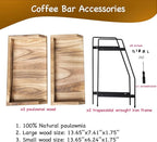 Coffee Bar Accessories and Organizer, Coffee Station Organizer 2 Tier Bathroom Counter Organizer, Wood Coffee Tray, Bathroom Vanity Organizer, Countertop Shelf for Kitchen, Coffee Lover