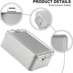 Metal Tin Box, Tinplate Metal Storage Tins Tea Container Rectangular Cookie Box With Lids For Storaging Cookies Snowflake Pastries Tea(M)