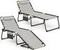GYMAX Lounge Chair for Outside, 440lbs 27” Oversize Folding Beach Tanning by GYMAX