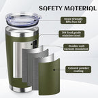 StarSpeed 20oz Tumbler Bulk with Lid, Stainless Steel Insulated Tumblers Double Wall Vacuum Insulated Travel Mug, Powder Coated Coffee Cups for Hot and Cold Drinks(Navy Green,1)