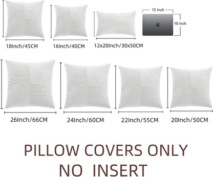 Fancy Homi 2 Packs White Lumbar Decorative Throw Pillow Covers 12x20 Inch - Image 7