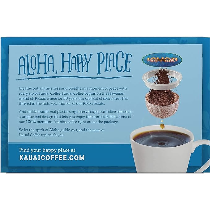 Kauai Coffee Single-Serve Pods, Island Sunrise Mild Roast - Arabica Coffee from Hawaii’s Largest Coffee Grower, Compatible with Keurig K-Cup Brewers - 12 Count (Pack of 6)