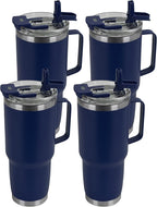 HASLE OUTFITTERS 30oz Tumbler Bulk with Handle, Insulated Travel Coffee Mug Set with Handle Leak-Proof Double Wall Stainless Steel Vacuum Tumblers Pack Metal Cup for Hot and Cold Drink